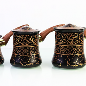 طقم ركاوي قهوة فاخر اسود 3 قطع