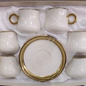 طقم فناجين 6 قطع دهبي