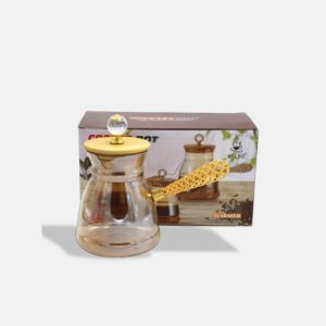 ركوة قهوة زجاج يد مذهبة